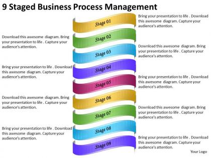 2013 business ppt diagram 9 staged business process management powerpoint template