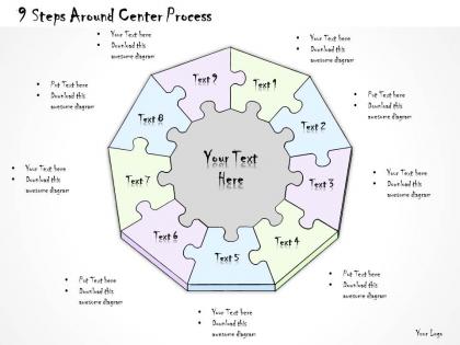 2014 business ppt diagram 9 steps around center process powerpoint template