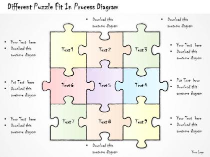 2502 business ppt diagram diffrent puzzle fit in process diagram powerpoint template