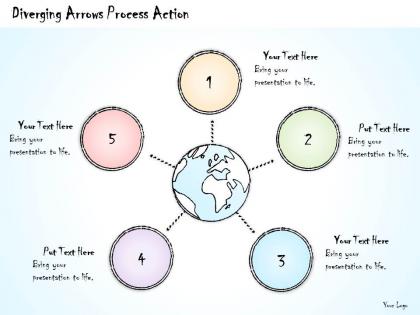 2502 business ppt diagram diverging arrows process action powerpoint template