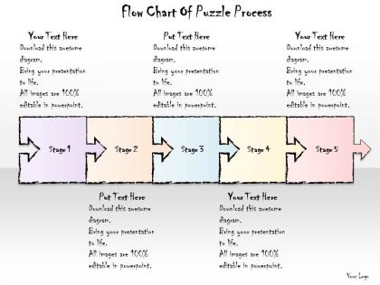 2502 business ppt diagram flow chart of puzzle process powerpoint template