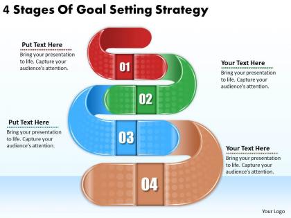 2613 business ppt diagram 4 stages of goal setting strategy powerpoint template