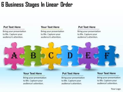 2613 business ppt diagram 6 business stages in linear order powerpoint template