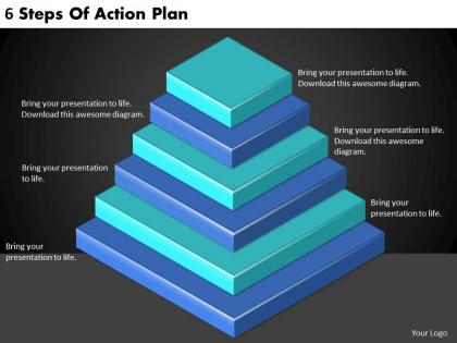 2613 business ppt diagram 6 steps of action plan powerpoint template