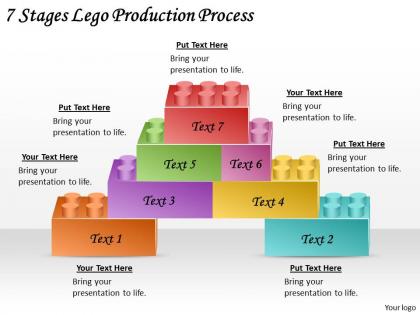 2613 business ppt diagram 7 stages lego production process powerpoint template