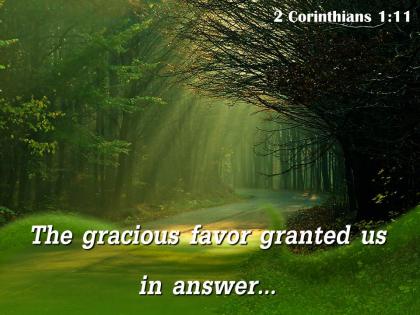 2 corinthians 1 11 the gracious favor granted powerpoint church sermon