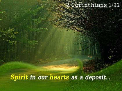 2 corinthians 1 22 spirit in our hearts powerpoint church sermon