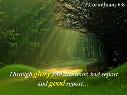 2 corinthians 6 8 through glory and dishonor powerpoint church sermon