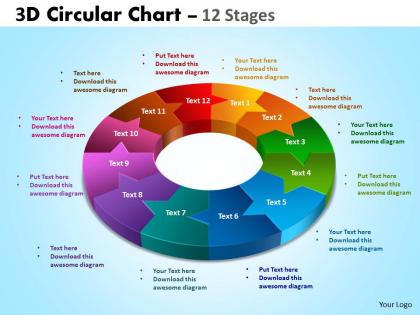 3d circular chart 12 stages 2