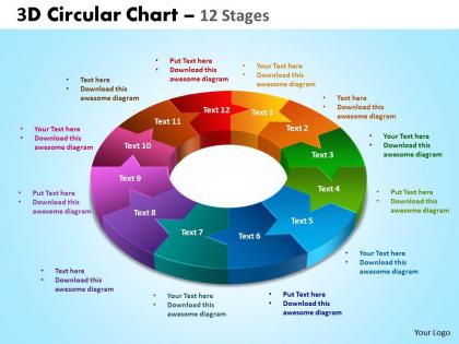 3d circular chart 12 stages powerpoint slides and ppt templates 0412