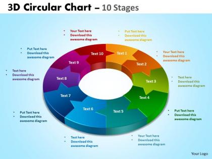 3d circular chart flow stages 2