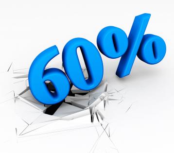 3d crack effect 60 percent stock photo