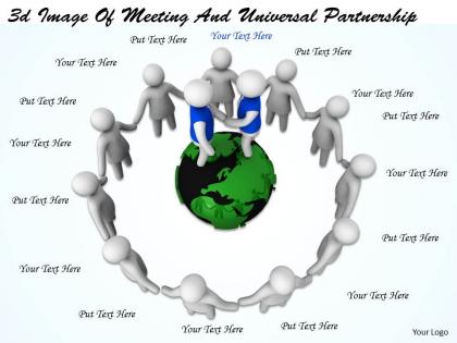 3d image of meeting and universal partnership ppt graphics icons powerpoint