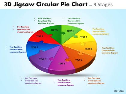 3d jigsaw 9 stages powerpoint templates 5