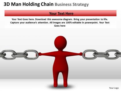 3d man holding chain business strategy ppt graphics icons