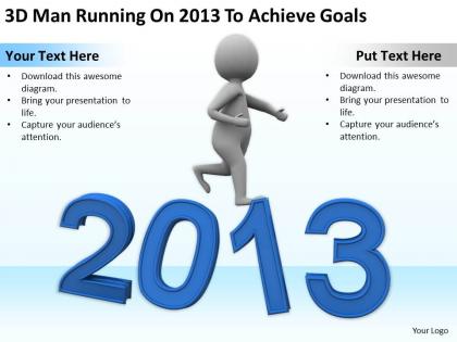 3d man running on 2013 to achieve goals ppt graphics icons powerpoint