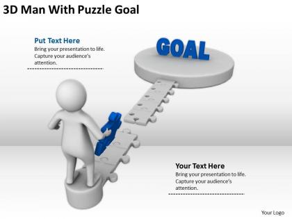 3d man with puzzle goal ppt graphics icons powerpoint