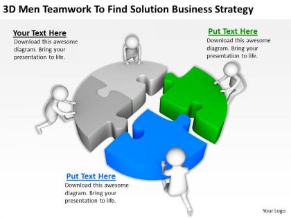 3d men teamwork to find solution business strategy ppt graphics icons powerpoint