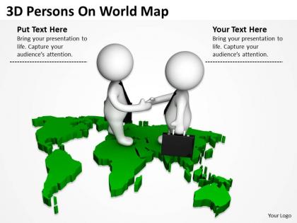 3d persons on world map ppt graphics icons powerpoint