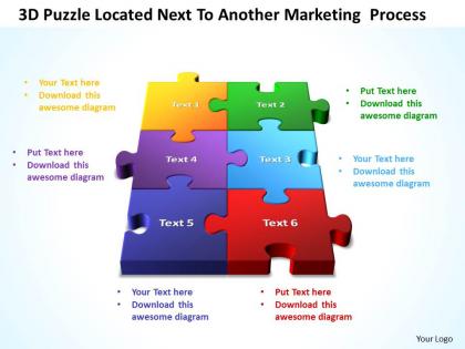 3d puzzle located next to another marketing  process templates ppt presentation slides 812