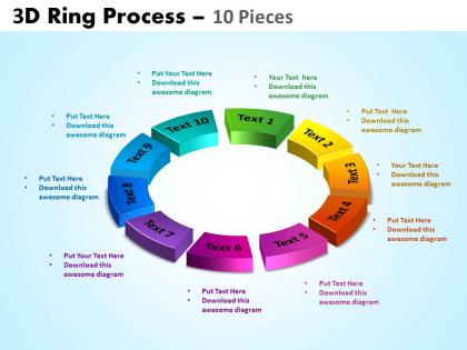 3d ring process 10 pieces powerpoint slides and ppt templates 0412