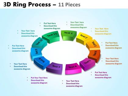 3d ring process 11 pieces powerpoint slides and ppt templates 0412