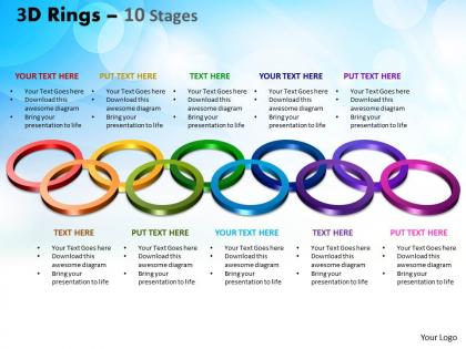 3d rings 10 stages powerpoint slides and ppt templates 0412