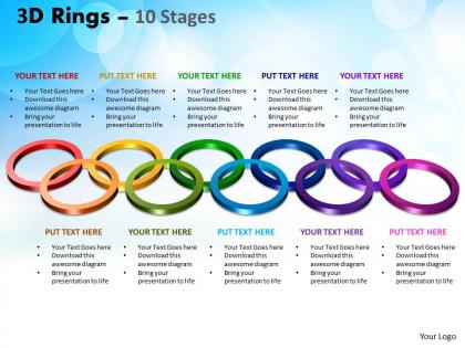 3d rings 10 stages powerpoint templates 1