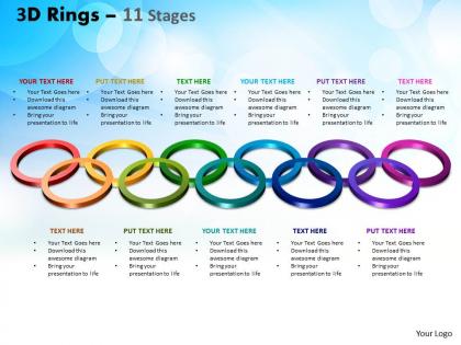 3d rings 11 stages powerpoint slides and ppt templates 0412