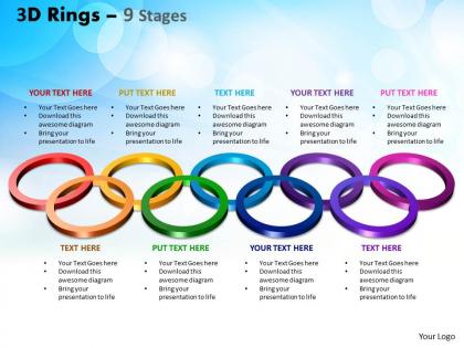 3d rings 9 stages powerpoint slides and ppt templates 0412