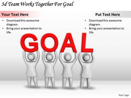 3d team works together for goal ppt graphics icons powerpoint