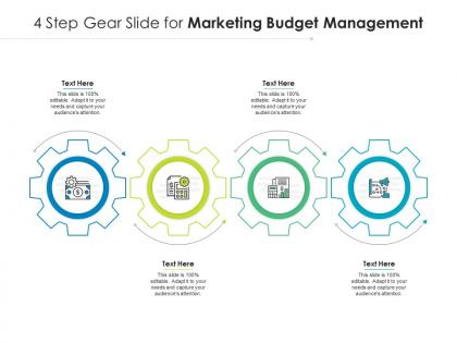 4 step gear slide for marketing budget management infographic template