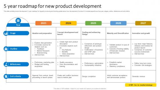 5 Year Roadmap For New Product Development