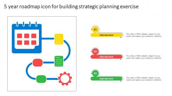 5 Year Roadmap Icon For Building Strategic Planning Exercise