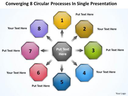 8 circular processes in single presentation flow network powerpoint templates