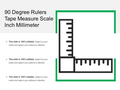 90 degree rulers tape measure scale inch millimeter