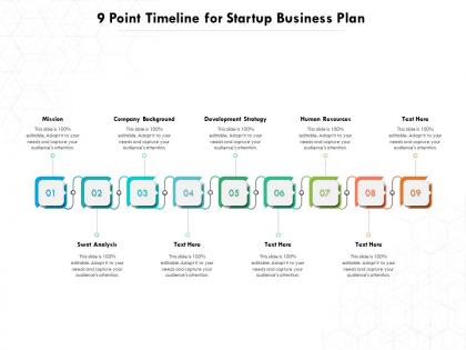 9 point timeline for startup business plan