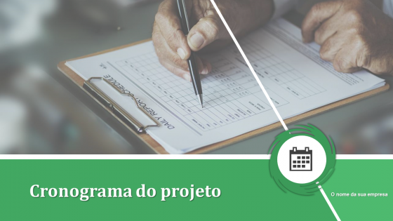 Slides de apresentação em PowerPoint do cronograma do projeto