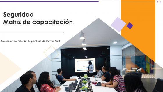 Paquetes de plantillas Ppt de PowerPoint de matriz de capacitación en seguridad