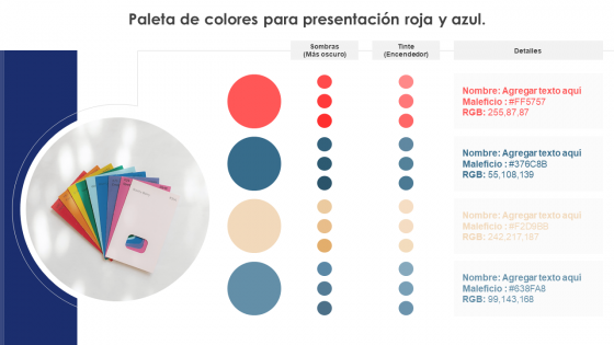 Paleta de colores para presentación rojo y gris.