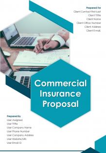 A4 commercial insurance proposal template