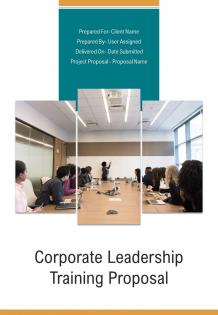 A4 corporate leadership training proposal template