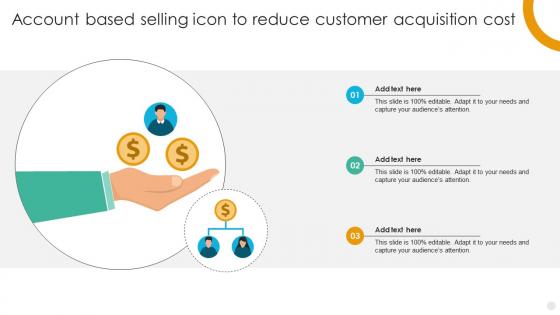 Account Based Selling Icon To Reduce Customer Acquisition Cost