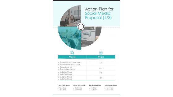 Action Plan For Social Media Proposal One Pager Sample Example Document