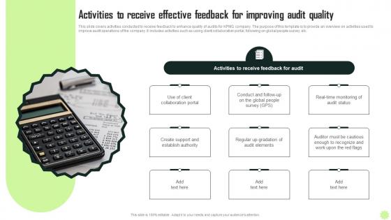 Activities To Receive Effective Feedback KPMG Operational And Marketing Strategy SS V