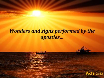 Acts 2 43 signs performed by the apostles powerpoint church sermon