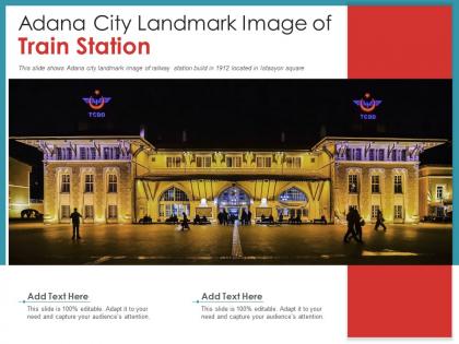 Adana city landmark image of train station powerpoint presentation ppt template