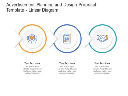 Advertisement planning and design proposal template linear diagram ppt powerpoint portfolio