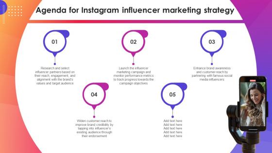 Agenda For Instagram Influencer Marketing Strategy Strategy SS V