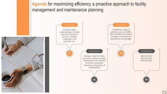 Agenda For Maximizing Efficiency A Proactive Approach To Facility Management And Maintenance Planning